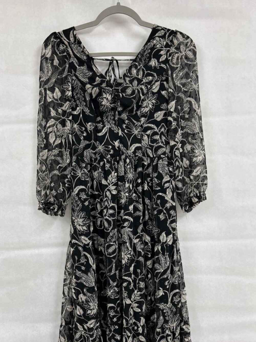 Sincerely Jules NWT Black Floral Midi Dress Size S | Cottagecore Boho Whimsical